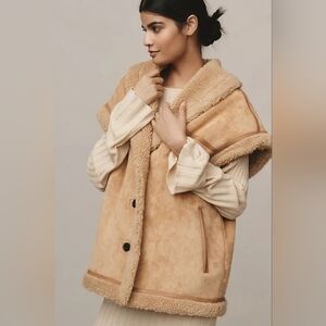 Anthropologie Avec Les Filles Relaxed Sherpa Vest Sz Xs